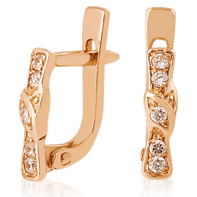 Золоті сережки з цирконієм 023383 детальне зображення ювелірного виробу