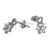 обзорное фото Серебряные серьги с цирконием 20016  Серебряные серьги с камнями
