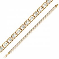 обзорное фото Золотой браслет с фианитами 1,52,0398  Золотые браслеты с цирконием (фианитами)