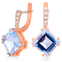 обзорное фото Золотые серьги с топазом 023444 Золотые серьги с топазом обзорное фото Золотые серьги с топазом 023444  Золотые серьги с топазом