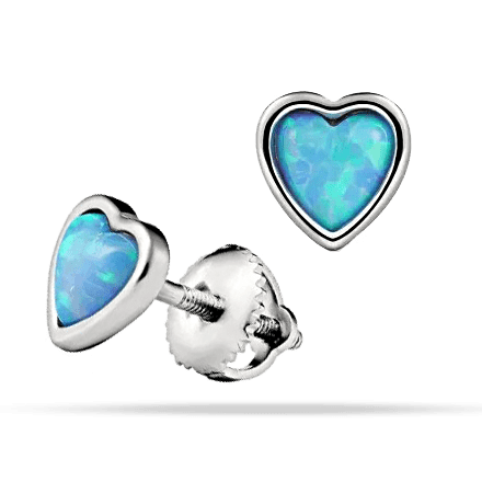 Серебряные серьги Сердце с опалом 038901 детальное изображение ювелирного изделия Серебряные серьги с камнями Серебряные серьги Сердце с опалом 038901 детальное изображение ювелирного изделия Серебряные серьги с камнями