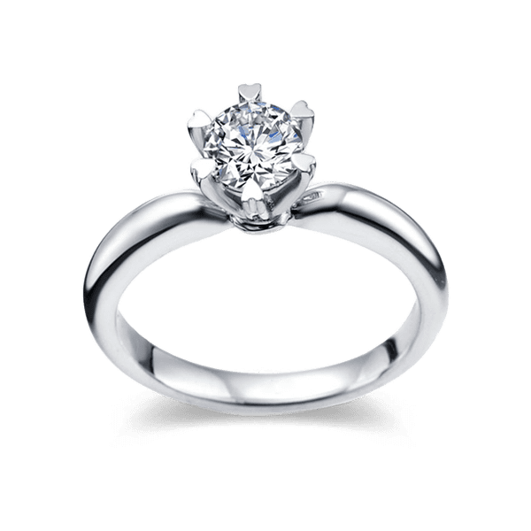 Помолвочное кольцо с бриллиантом из белого золота 024564