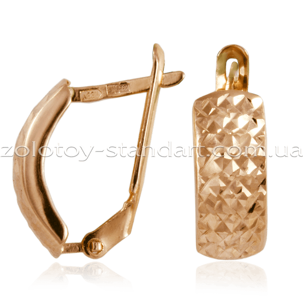 Золотые серьги 9200018/2 детальное изображение ювелирного изделия Золотые серьги с английским замком Золотые серьги 9200018/2 детальное изображение ювелирного изделия Золотые серьги с английским замком