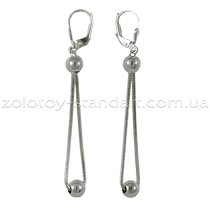 обзорное фото Серебряные серьги 86191  Серебряные серьги без вставок