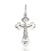 обзорное фото Серебряный нательный крестик 037346  Серебряные подвески крестики