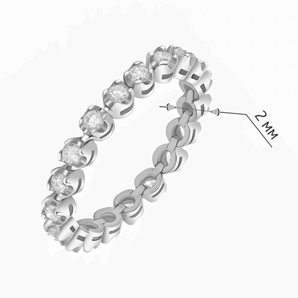 Кольцо в белом золоте с дорожкой бриллиантов в крапанах купить Кольцо в белом золоте с дорожкой бриллиантов в крапанах купить