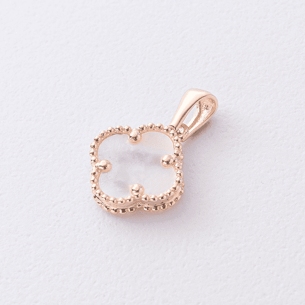 Подвеска "Клевер" в желтом золоте с перламутром 041074 детальное изображение ювелирного изделия Подарки для души