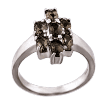 обзорное фото Серебряное кольцо с раухтопазом 10443  Серебряные кольца