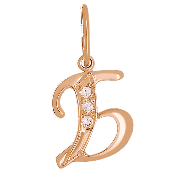 Золотой кулон буква Б с цирконием 023732 детальное изображение ювелирного изделия Подвески буквы из золота Золотой кулон буква Б с цирконием 023732 детальное изображение ювелирного изделия Подвески буквы из золота