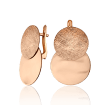 обзорное фото Золотые серьги Круги текстурные 033365  Золотые серьги без вставок