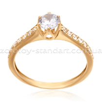 обзорное фото Золотое кольцо 1196151  Золотые кольца для помолвки с цирконием