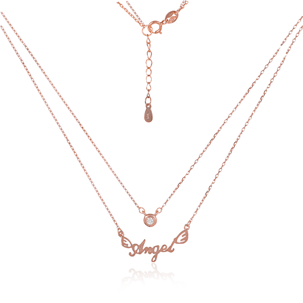 Позолоченое колье Angel с фианитом 026217 детальное изображение ювелирного изделия Серебряные колье Позолоченое колье Angel с фианитом 026217 детальное изображение ювелирного изделия Серебряные колье