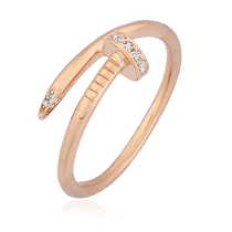 обзорное фото Серебряное кольцо в позолоте Гвоздь с фианитами 024704 Серебряные кольца с фианитом обзорное фото Серебряное кольцо в позолоте Гвоздь с фианитами 024704  Серебряные кольца с фианитом