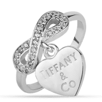 оглядове фото Срібна каблучка в стилі Tiffany з фіанітами 027947
