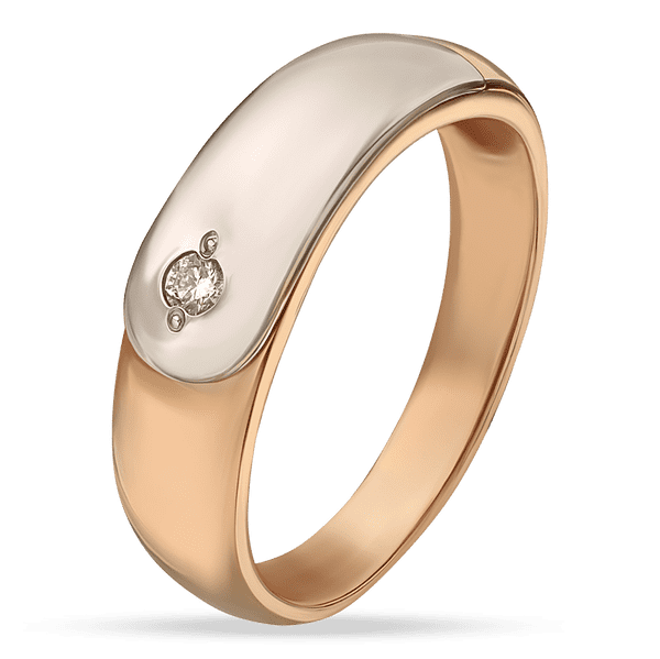 Обручальное кольцо с бриллиантом в комбинированном золоте 035369 детальное изображение ювелирного изделия Золотые кольца Обручальное кольцо с бриллиантом в комбинированном золоте 035369 детальное изображение ювелирного изделия Золотые кольца