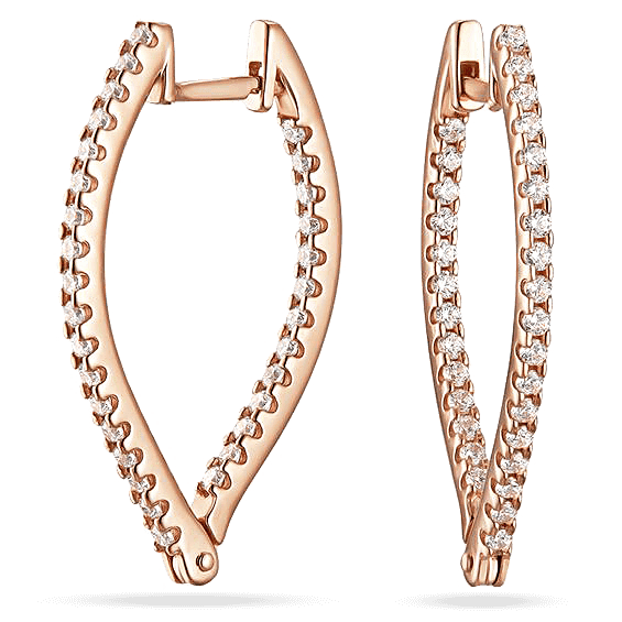 Золотые серьги с фианитами 038030 детальное изображение ювелирного изделия Золотые серьги с фианитом Золотые серьги с фианитами 038030 детальное изображение ювелирного изделия Золотые серьги с фианитом