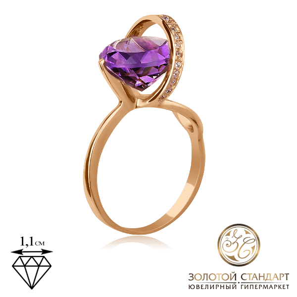 Золотое кольцо с аметистом Золотое кольцо с аметистом