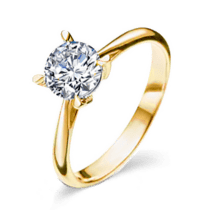 оглядове фото Каблучка для заручин з діамантом із жовтого золота 024473 