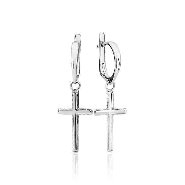 Серебряные серьги подвески Крестик 036461 детальное изображение ювелирного изделия Серебряные серьги Серебряные серьги подвески Крестик 036461 детальное изображение ювелирного изделия Серебряные серьги