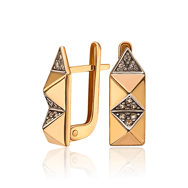 Золоті сережки на кожен день Джина 034057 детальне зображення ювелірного виробу Золоті сережки на кожен день Джина 034057 детальне зображення ювелірного виробу