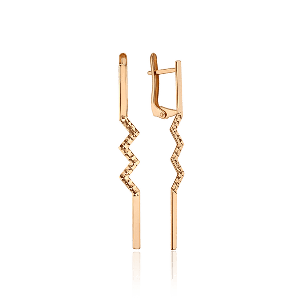 Золотые серьги геометрические с алмазной гранью 034730 детальное изображение ювелирного изделия Золотые серьги Золотые серьги геометрические с алмазной гранью 034730 детальное изображение ювелирного изделия Золотые серьги