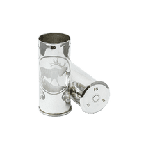 обзорное фото Серебряная стопка Патрон с гравировкой животные 031443 Серебряные рюмки, стопки обзорное фото Серебряная стопка Патрон с гравировкой животные 031443  Серебряные рюмки, стопки