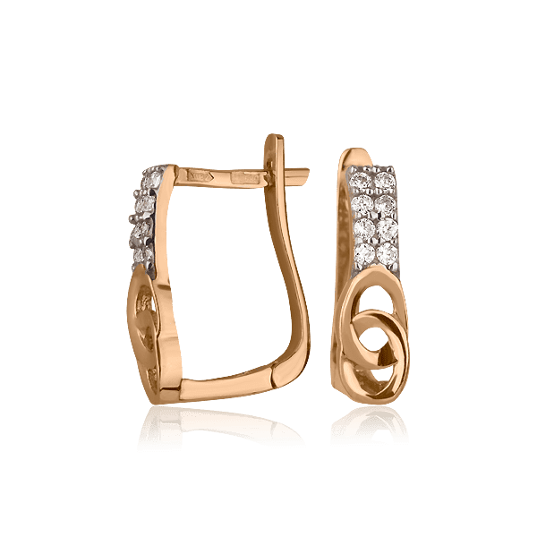 Золотые серьги с цирконием 102140 детальное изображение ювелирного изделия Золотые серьги с фианитом Золотые серьги с цирконием 102140 детальное изображение ювелирного изделия Золотые серьги с фианитом