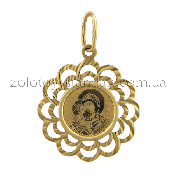 Золотая иконка Богородице 63256 детальное изображение ювелирного изделия Золотые подвески иконки