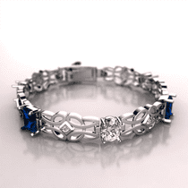 обзорное фото Браслет из белого золота 893083 Золотые браслеты жесткие обзорное фото Браслет из белого золота 893083  Золотые браслеты жесткие