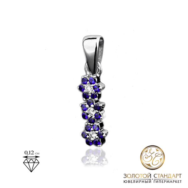 Золотой кулон с сапфирами и бриллиантами