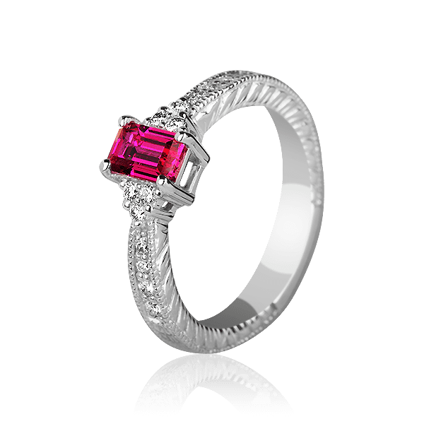 Золотое кольцо с рубином 027124 детальное изображение ювелирного изделия Золотые кольца с рубином Золотое кольцо с рубином 027124 детальное изображение ювелирного изделия Золотые кольца с рубином