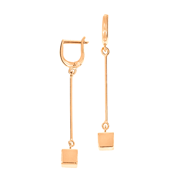 Золотые серьги подвески с кубиком 031738 детальное изображение ювелирного изделия Золотые серьги без вставок Золотые серьги подвески с кубиком 031738 детальное изображение ювелирного изделия Золотые серьги без вставок