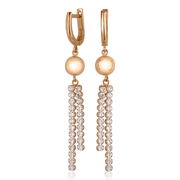 Золоті сережки з цирконієм 102471 детальне зображення ювелірного виробу Золоті сережки з цирконієм 102471 детальне зображення ювелірного виробу