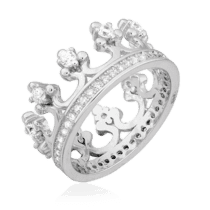 обзорное фото Серебряное кольцо корона с фианитами 024715  Серебряные кольца с фианитом