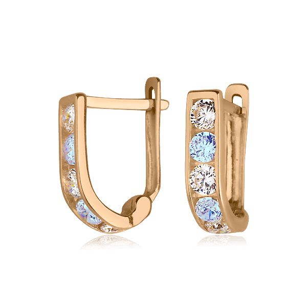 Золотые серьги дорожки с голубыми фианитами 029345 детальное изображение ювелирного изделия Серьги с камнями