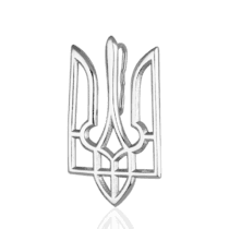 обзорное фото Серебряный подвес Тризуб 037420  Украинская символика из золота и серебра