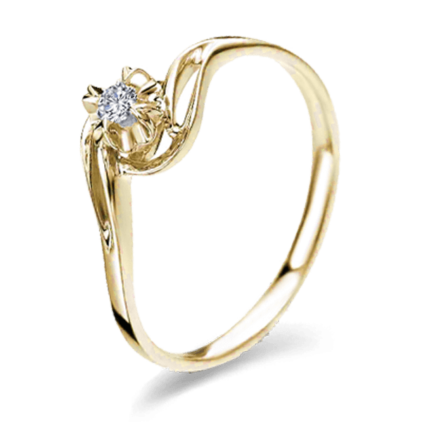 Помолвочное кольцо с бриллиантом из желтого золота 024527 детальное изображение ювелирного изделия Золотые кольца для помолвки с бриллиантом