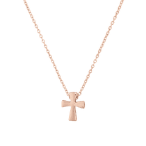 обзорное фото Золотая цепочка с крестиком 032405  Золотое колье без камней