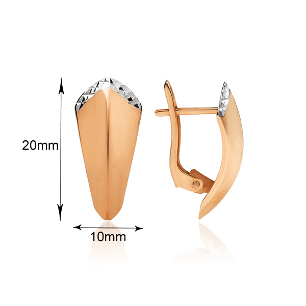 Серьги из красного и белого золота Серьги из красного и белого золота