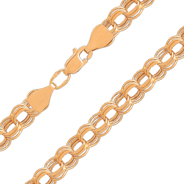 Браслет тройной Бисмарк из красного золота 035483 детальное изображение ювелирного изделия Золотые браслеты Браслет тройной Бисмарк из красного золота 035483 детальное изображение ювелирного изделия Золотые браслеты