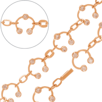 обзорное фото Золотой браслет с фианитами 023641  Золотые браслеты с цирконием (фианитами)