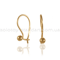 обзорное фото Золотые серьги шарики на французском замке 9206410 Серьги без камней обзорное фото Золотые серьги шарики на французском замке 9206410  Серьги без камней