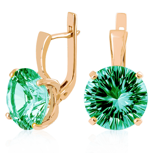 Серьги с зеленым аметистом 023620 детальное изображение ювелирного изделия Золотые серьги с аметистом Серьги с зеленым аметистом 023620 детальное изображение ювелирного изделия Золотые серьги с аметистом