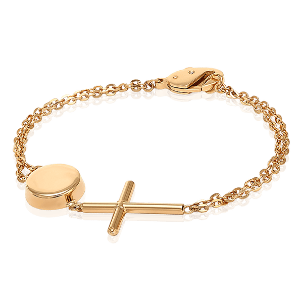 Ювелирный браслет золотой с крестиком 034112 детальное изображение ювелирного изделия Золотые браслеты Ювелирный браслет золотой с крестиком 034112 детальное изображение ювелирного изделия Золотые браслеты