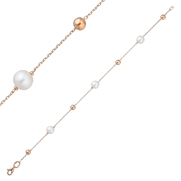 Женский браслет на руку с жемчужными и золотыми шариками 037068 детальное изображение ювелирного изделия Золотые браслеты Женский браслет на руку с жемчужными и золотыми шариками 037068 детальное изображение ювелирного изделия Золотые браслеты