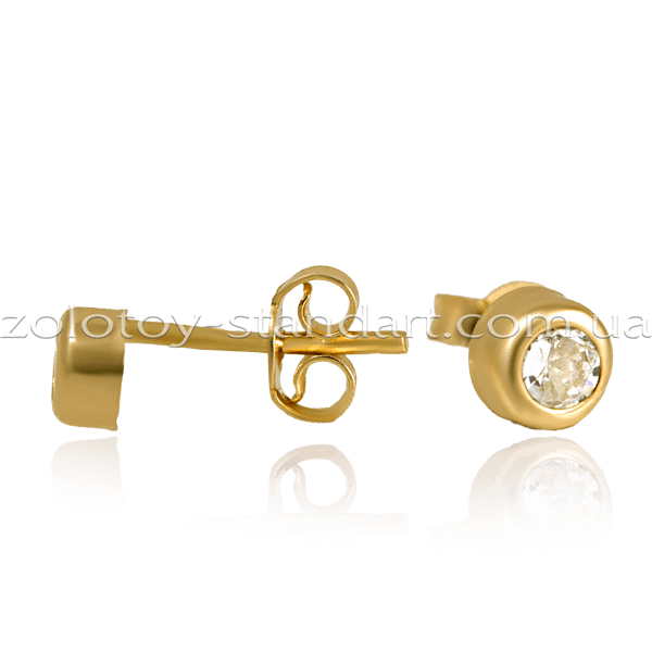 Золотые серьги гвоздики 102911 детальное изображение ювелирного изделия Серьги с камнями Золотые серьги гвоздики 102911 детальное изображение ювелирного изделия Серьги с камнями