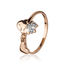 обзорное фото Золотое кольцо Девочка с фианитами 027823 Золотые кольца с фианитом обзорное фото Золотое кольцо Девочка с фианитами 027823  Золотые кольца с фианитом