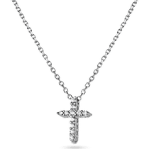 обзорное фото Серебряное колье с подвесным декоративным крестиком из белых фианитов 039824 Серебряные колье обзорное фото Серебряное колье с подвесным декоративным крестиком из белых фианитов 039824  Серебряные колье