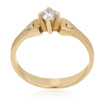 обзорное фото Кольцо с бриллиантом 3К-020-1  Золотые кольца для помолвки с бриллиантом