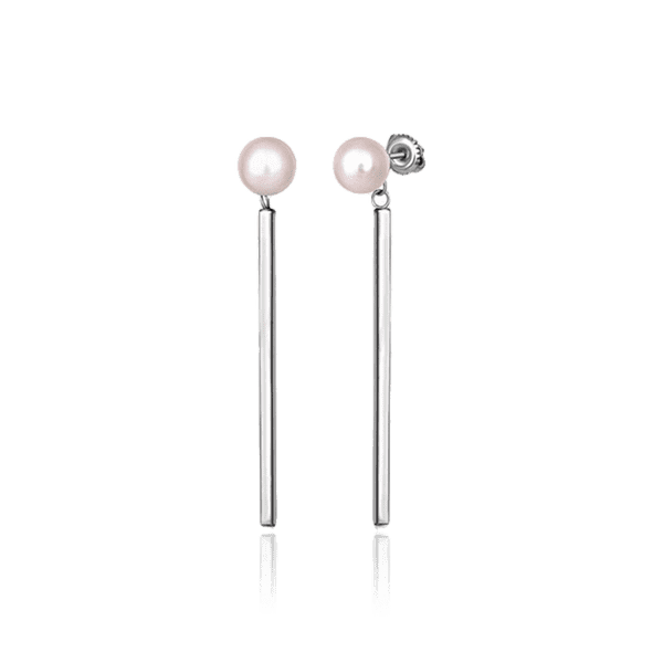 Серебряные серьги гвоздики с жемчугом 031130 детальное изображение ювелирного изделия Серебряные серьги с камнями Серебряные серьги гвоздики с жемчугом 031130 детальное изображение ювелирного изделия Серебряные серьги с камнями